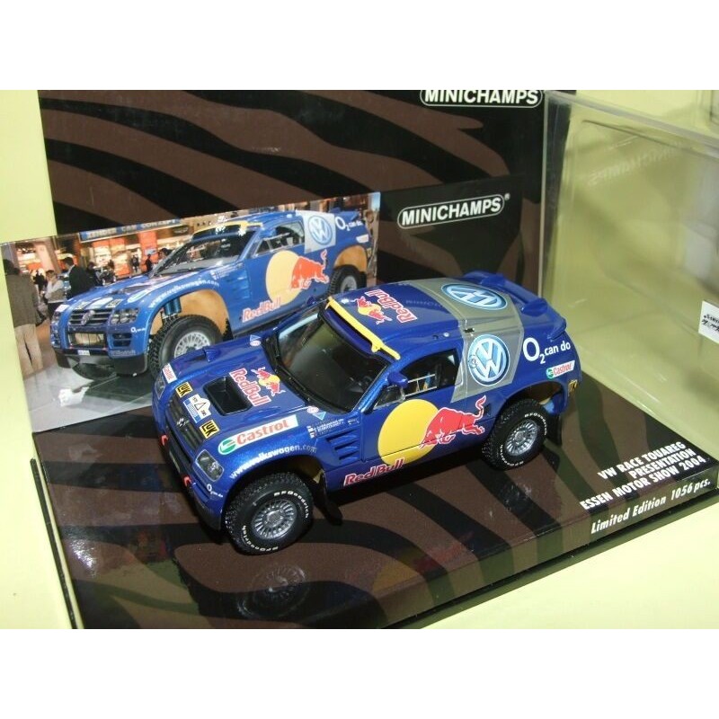 VW TOUAREG PRESENTATION ESSEN MOTOR SHOW 2004 RALLYE PARIS DAKAR MINICHAMPS 1:43