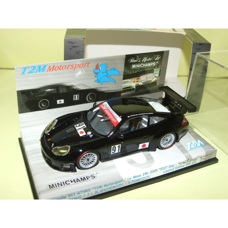 PORSCHE 911 GT3 RS NÂ°91 LE MANS 2005 TEST DAY MINICHAMPS 1:43