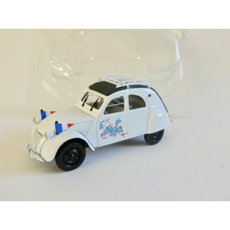 CITROEN 2CV NÂ°086 LA BAROUDEUSE DU TOUR DE MEDITERRANEE 1952 NOREV 1:43 sous coque