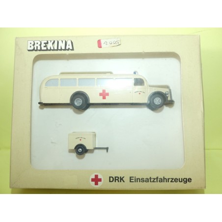 AUTOCAR CAR MERCEDES O 5000 DRK Avec Sa Remorque SERIE BREKINA HO 1:87