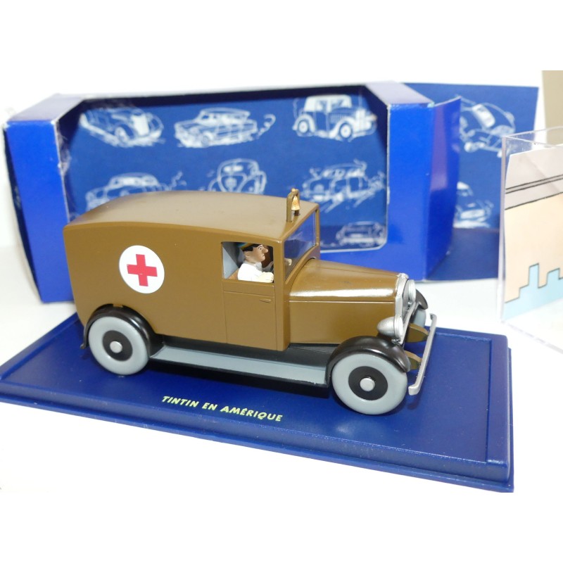 VOITURE TINTIN N°51 AMBULANCE DE CHICAGO EN AMERIQUE ATLAS 1:43