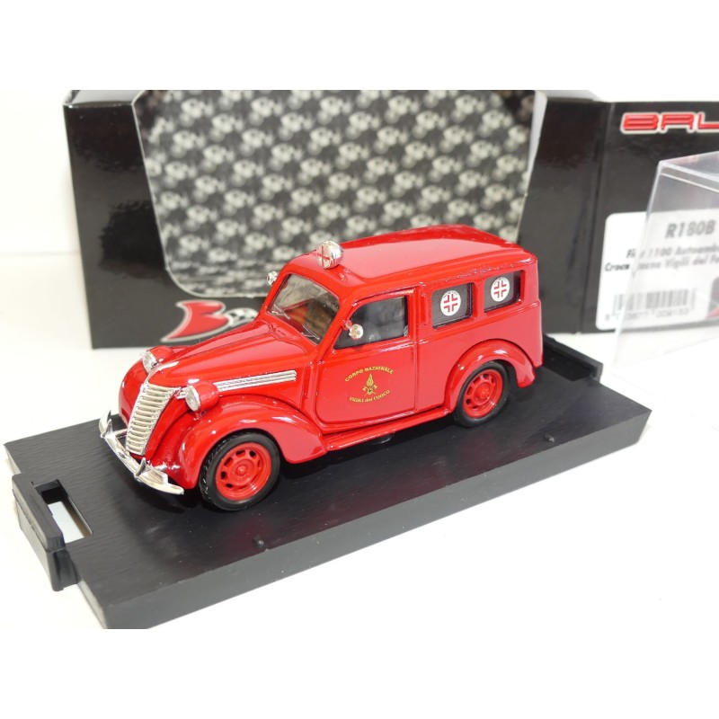 FIAT 1100 E AMBULANCE POMPIERS VIGILI DEL FUGO 1947 BRUMM R180B 1:43