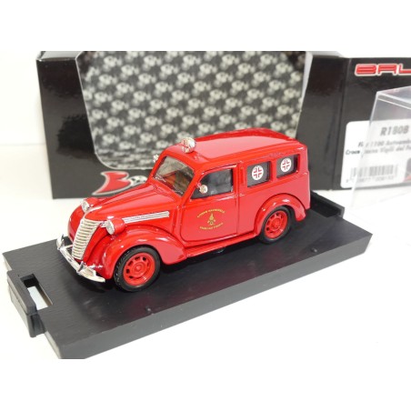 FIAT 1100 E AMBULANCE POMPIERS VIGILI DEL FUGO 1947 BRUMM R180B 1:43
