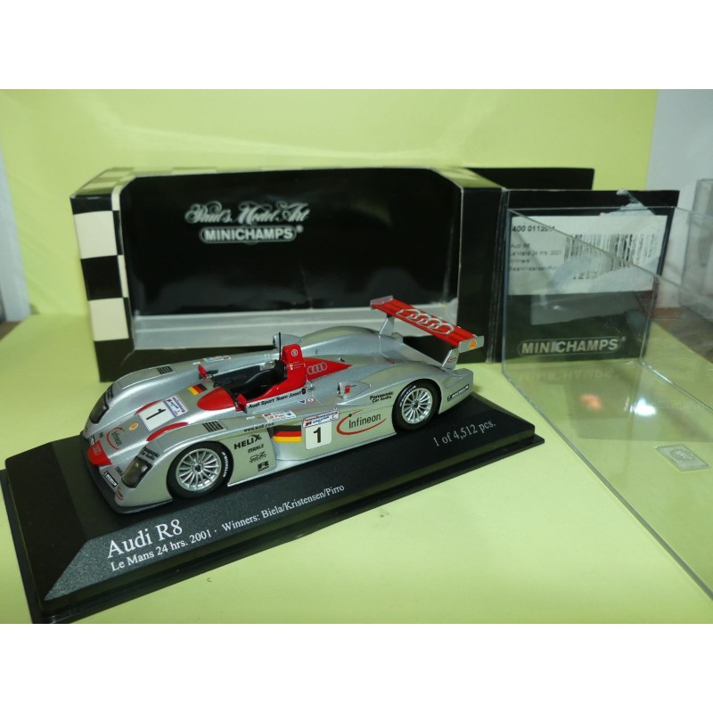 AUDI R8 NÂ°1 LE MANS 2001 MINICHAMPS 1:43 1er