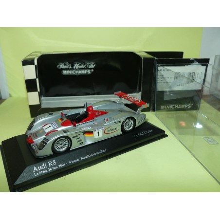AUDI R8 NÂ°1 LE MANS 2001 MINICHAMPS 1:43 1er