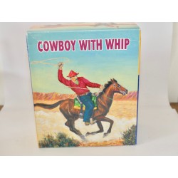 JOUET EN TOLE MECANIQUE COWBOY WITH WHIP FOUET ET CLÃ‰