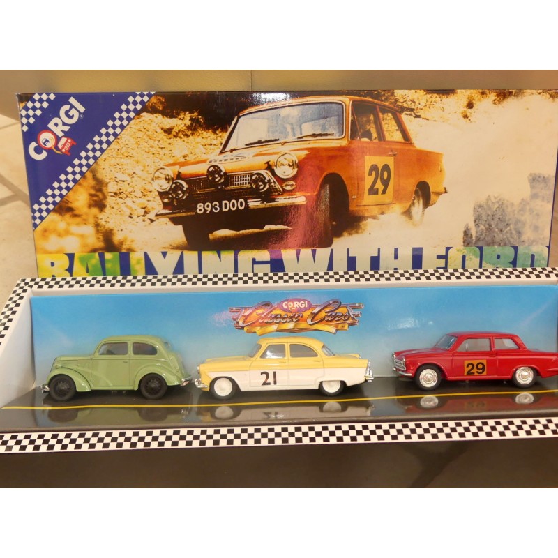 FORD ANGLIA CORTINA ZODIAC RALLYE RALLYING Coffret CORGI 1:43