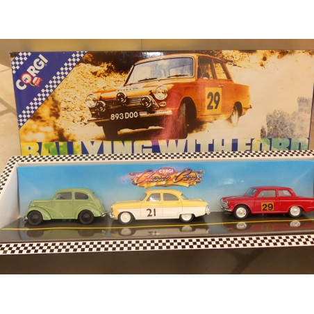 FORD ANGLIA CORTINA ZODIAC RALLYE RALLYING Coffret CORGI 1:43