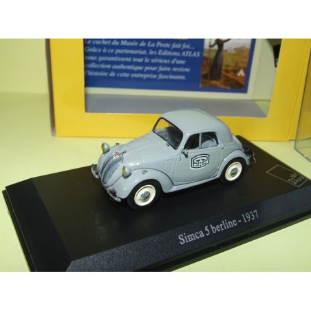 SIMCA 5 BERLINE 1937 LA POSTE ATLAS Boite Vitrine 1:43