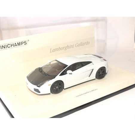 LAMBORGHINI GALLARDO Blanc Capot Carbone MINICHAMPS 1:43 modÃ¨le modifiÃ©