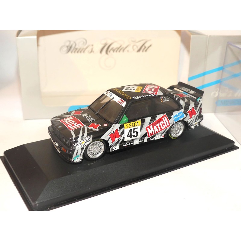 BMW M3 E30 NÂ°45 PARIS MATCH 24H DE SPA 1994 MINICHAMPS 1:43
