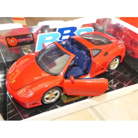 FERRARI 360 MODENA TARGA ROUGE BBR sur base BURAGO 1:18