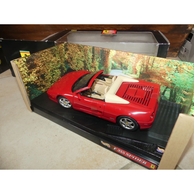 Miniature Ferrari F355 Spider 1/18 Hot Wheels - Cabriolet Gris, Occasion