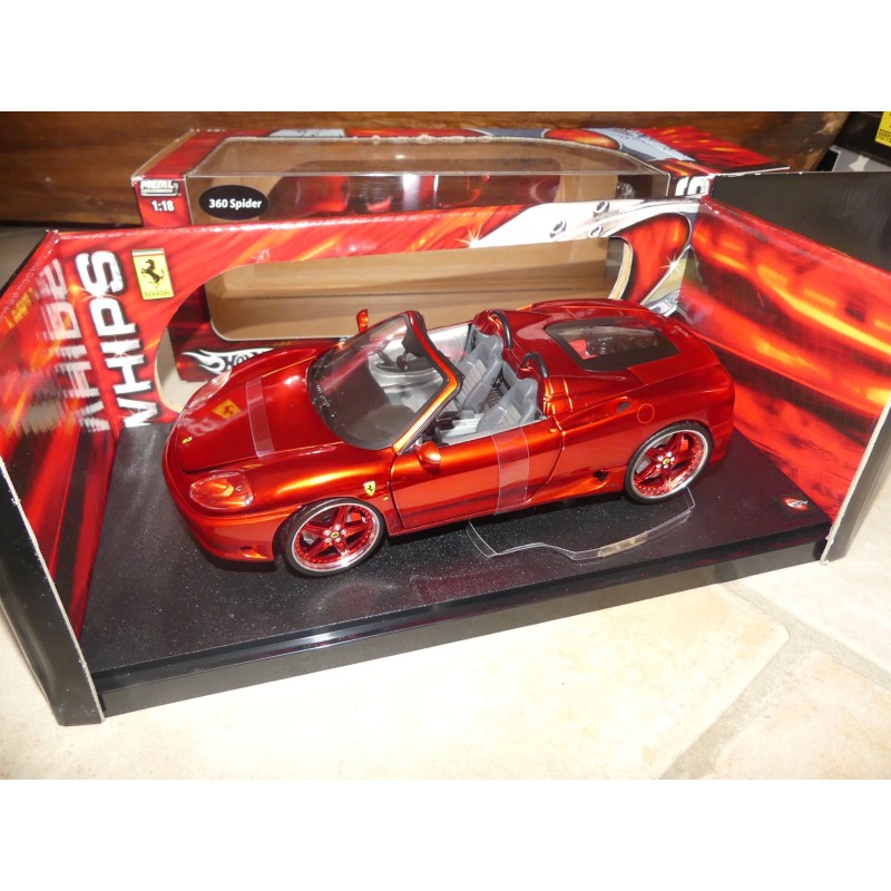 FERRARI 360 SPIDER WHIPS Rouge HOTWHEELS 1:18