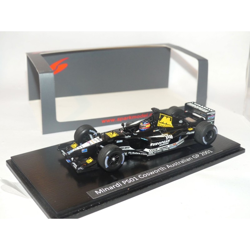 MINARDI PS01 COSWORTH GP D'AUSTRALIE 2001 F. ALONSO MINICHAMPS 1:43 boite non d'origine