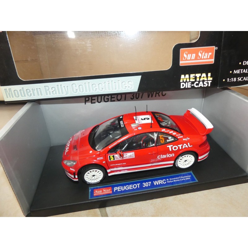 PEUGEOT 307 WRC RALLYE MONTE CARLO 2004 GRONHOLM SUN STAR 4681 1:18