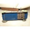 JOUET ANCIEN CAMION EN TOLE AVEC REMORQUE BENNE AVEC CLE MECANIQUE TYPE JRD
