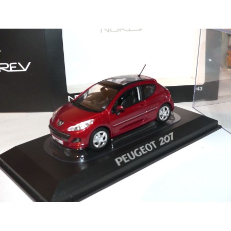 PEUGEOT 207 Phase 2 3 PORTES 2009 Rouge Vins NOREV 1:43