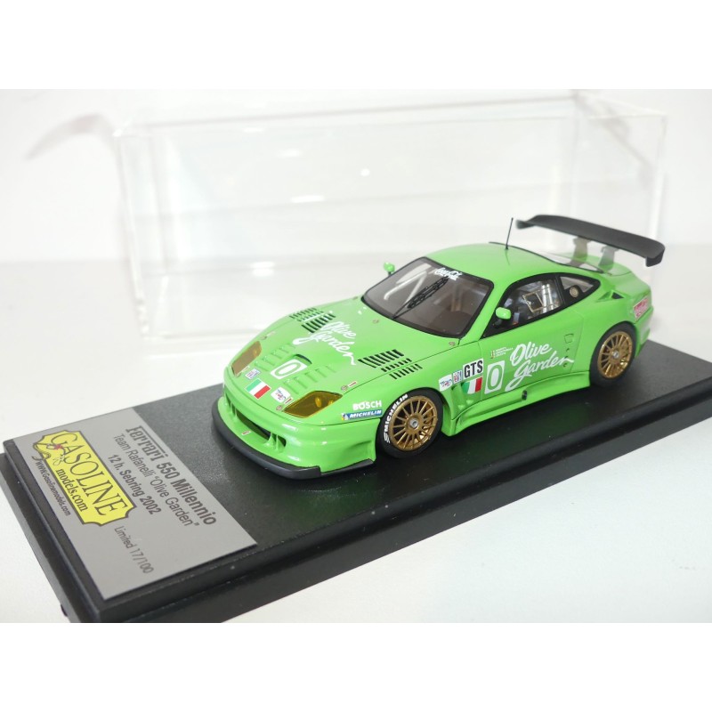 FERRARI 550 MILLENNIO OLIVE GARDEN N°0 12H DE SEBRING 2002 BBR GAZOLINE 1:43