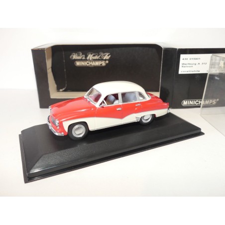 WARTBURG A312 SALOON Rouge et Blanc MINICHAMPS 1:43