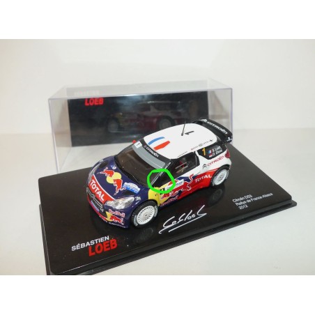 CITROEN DS3 WRC RALLYE FRANCE ALSACE 2012 S. LOEB ALTAYA 1:43 imperfection