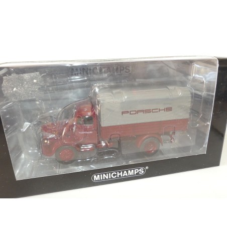 MERCEDES L3500 PRITSCHE/PLANE PORSCHE MINICHAMPS 1:43