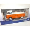 VW COMBI T1 PICK UP Orange et Blanc SOLIDO 1:18