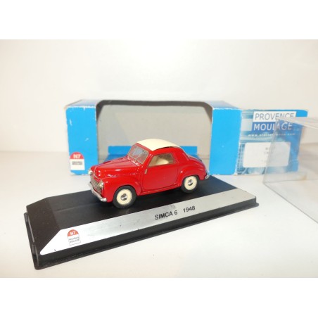 SIMCA 6 1949 Rouge PROVENCE MOULAGE 1:43
