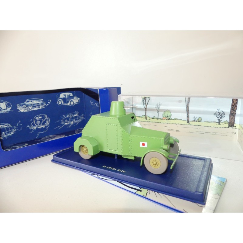 VOITURE TINTIN N°37 AUTOMITRAILLEUSE BLINDEE DU LOTUS BLEU ATLAS 1:43