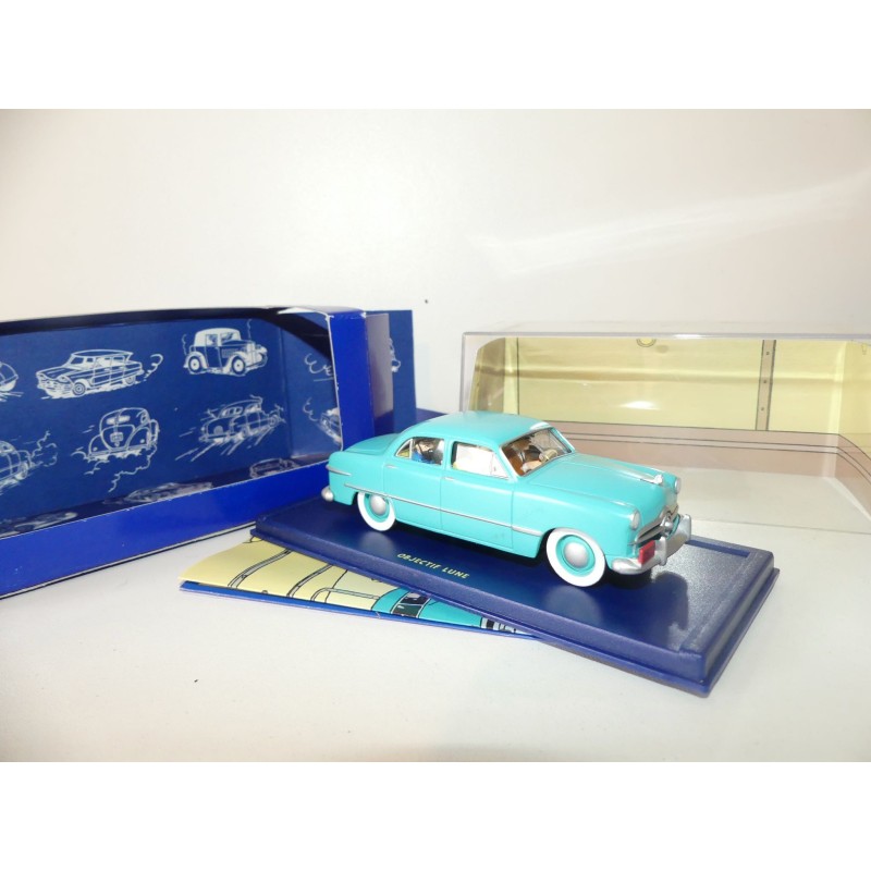 VOITURE TINTIN N°49 FORD CUSTOM TURQUOISE D'OBJECTIF LUNE ATLAS 1:43