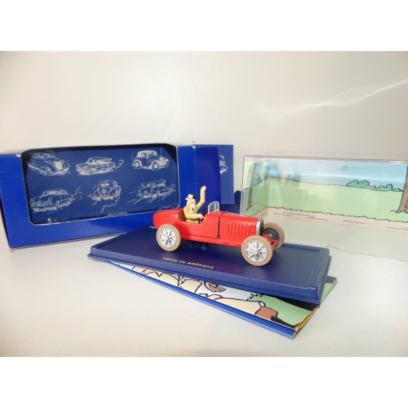 VOITURE TINTIN N°54 BUGATTI TYPE 37 EN AMERIQUE ATLAS 1:43