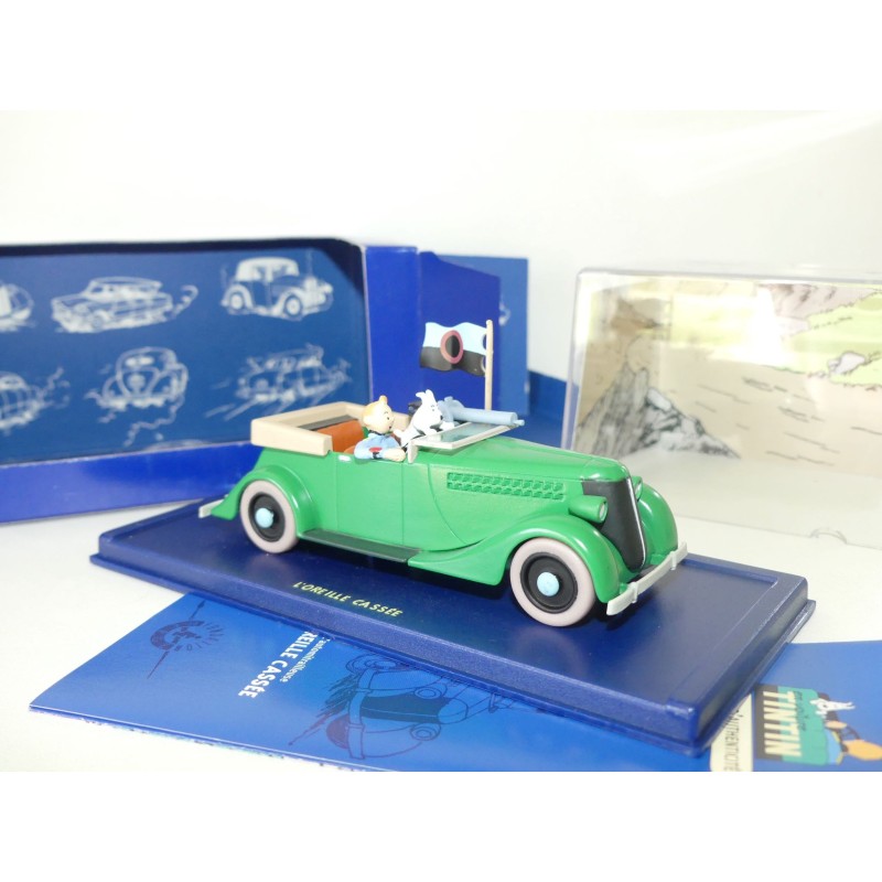 VOITURE TINTIN N°08 LA MITRAILLEUSE DE L'OREILLE CASSÉ ATLAS 1:43