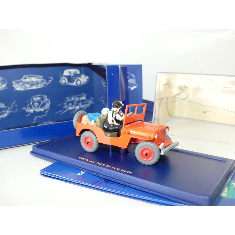 VOITURE TINTIN N°07 JEEP WILLYS ROUGE TINTIN AU PAYS DE L'OR NOIR ATLAS 1:43