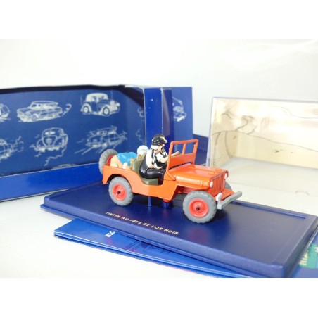VOITURE TINTIN NÂ°07 JEEP WILLYS ROUGE TINTIN AU PAYS DE L'OR NOIR ATLAS 1:43