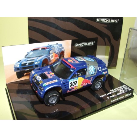 VW TOUAREG N°307 RALLYE PARIS DAKAR 2005 SABY MINICHAMPS 1:43 5ème