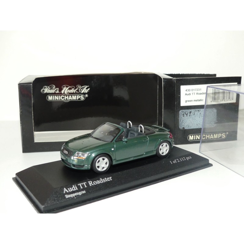 AUDI TT ROADSTER 8N phase 2 Vert Foncé avec aileron MINICHAMPS 1:43 imperfection
