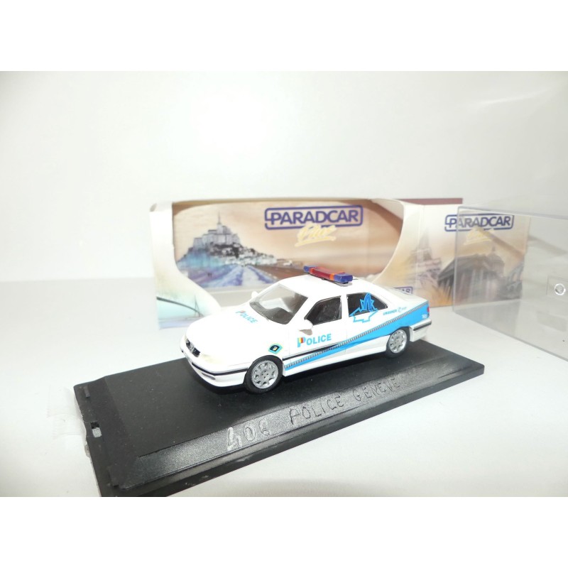 PEUGEOT 406 POLICE DE GENEVE PARADCAR 1:43 imperfection