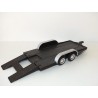 MERCEDES CLK-GTR + REMORQUE PORTE VOITURE MAISTO 1:26 sans boite VOIR PHOTOS