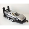 MERCEDES CLK-GTR + REMORQUE PORTE VOITURE MAISTO 1:26 sans boite VOIR PHOTOS