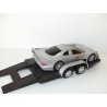 MERCEDES CLK-GTR + REMORQUE PORTE VOITURE MAISTO 1:26 sans boite VOIR PHOTOS