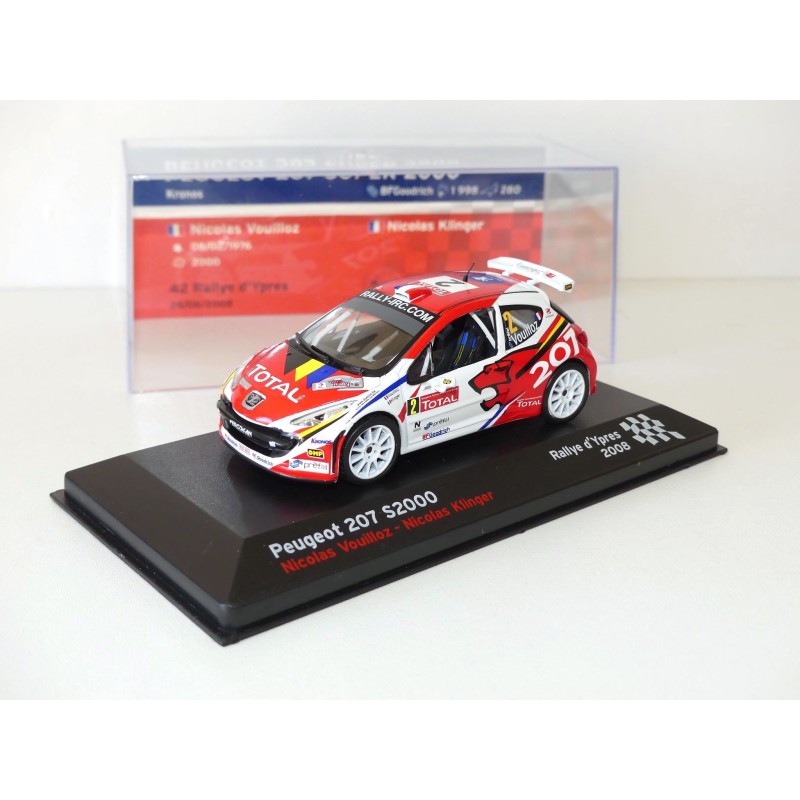 PEUGEOT 207 S2000 RALLYE D'YPRES 2008 N. VOUILLOZ ALTAYA 1:43 2ème