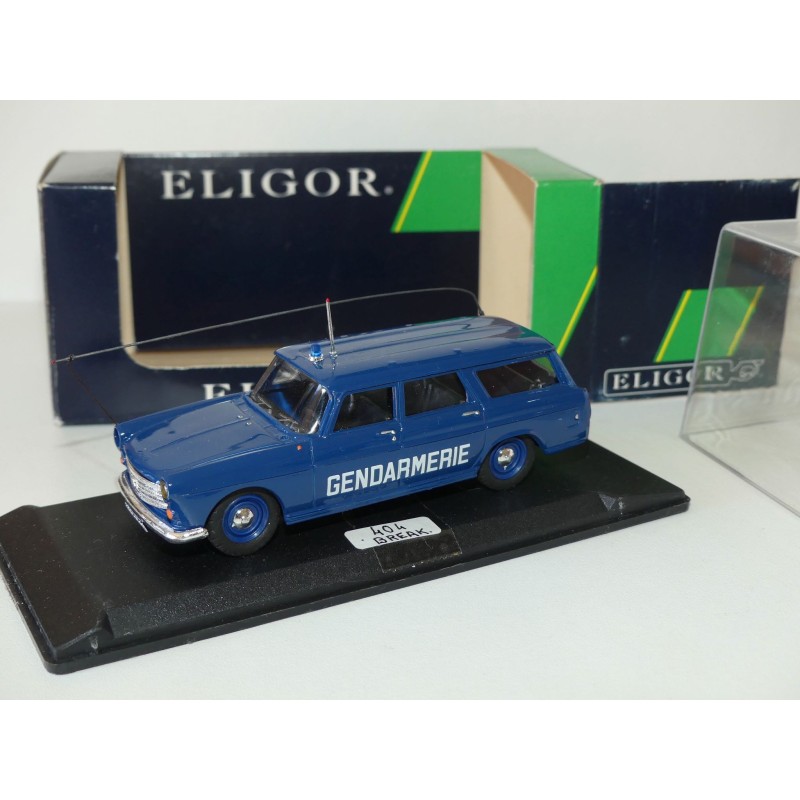 PEUGEOT 404 BREAK GENDARMERIE Grande Antenne ELIGOR 1:43 Modèle Transformé