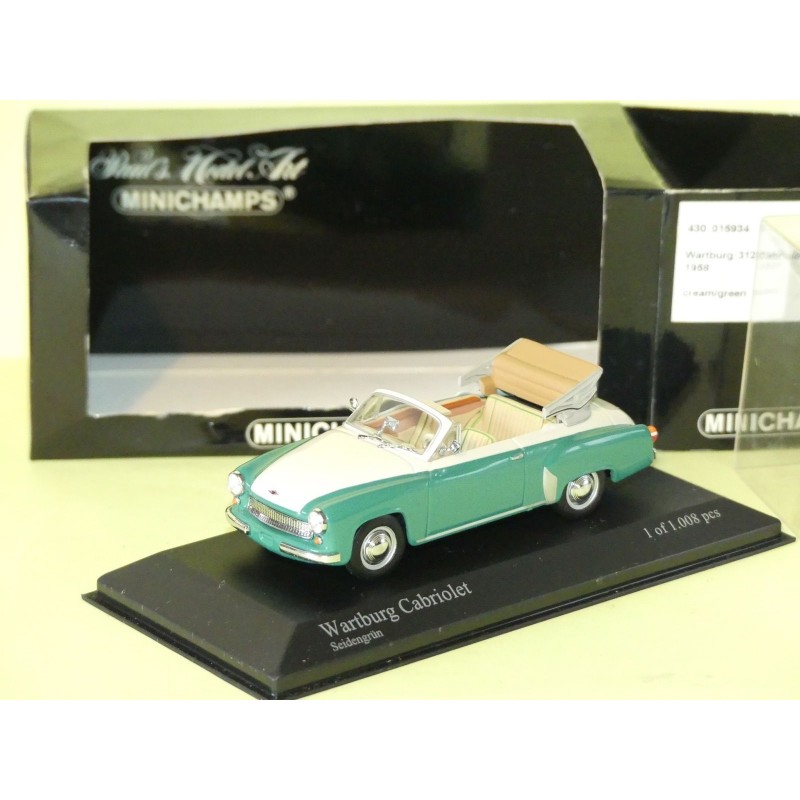 WARTBURG 312 CABRIOLET 1958 Vert Crème Cream/Green MINICHAMPS 1:43