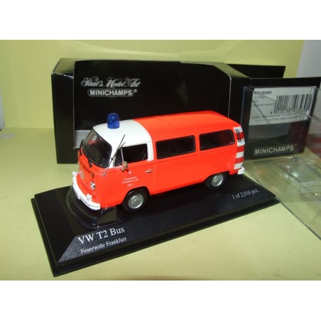 VW COMBI T2 BUS 1976 FEUERWEHR FRANKFURT Pompiers MINICHAMPS 1:43