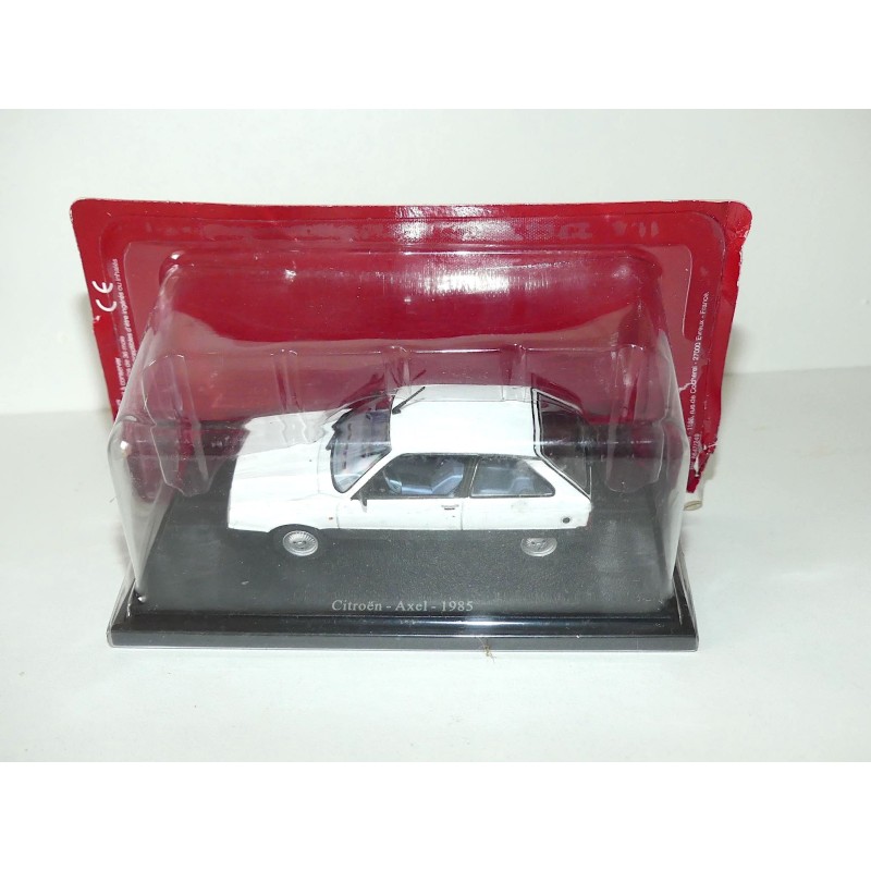 Modèle Réduit CITROEN AXEL 12 TRS 1985 Blanc 1/43 - UNIVERSAL HOBBIES - Occasion Très Bon État Sur Socle