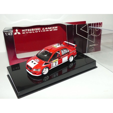MITSUBISHI LANCER EVO VII RALLYE MONTE CARLO 2002 F. DELECOUR AUTOART 1:43 4Ã¨me