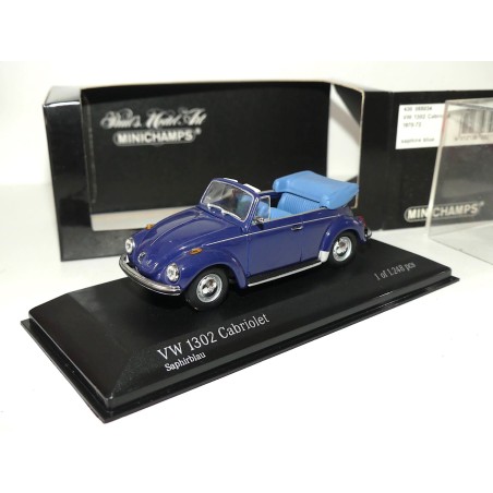 VW COCCINELLE 1302 CABRIOLET 1970-72 Saphire Bleu MINICHAMPS 1:43 imperfection