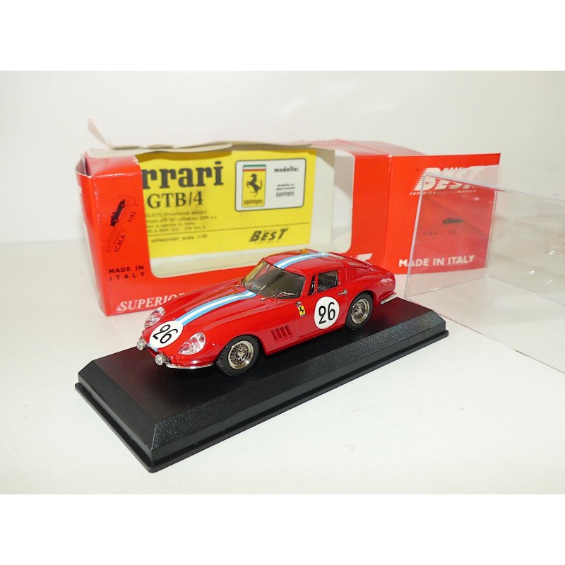 FERRARI 275 GTB/4 N°26 LE MANS 1966 BEST 9102 1:43 contreboite abimée