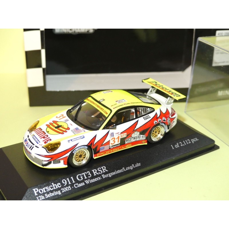 PORSCHE 911 GT3 RSR NÂ°31 12H DE SEBRING 2005 MINICHAMPS 1:43 7Ã¨me 1er Cat