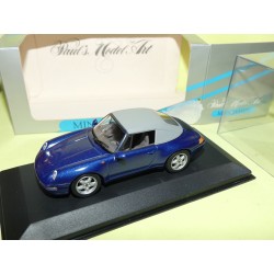 PORSCHE 911 CABRIOLET Capoté 993 1994 Bleu Blue MINICHAMPS 1:43
